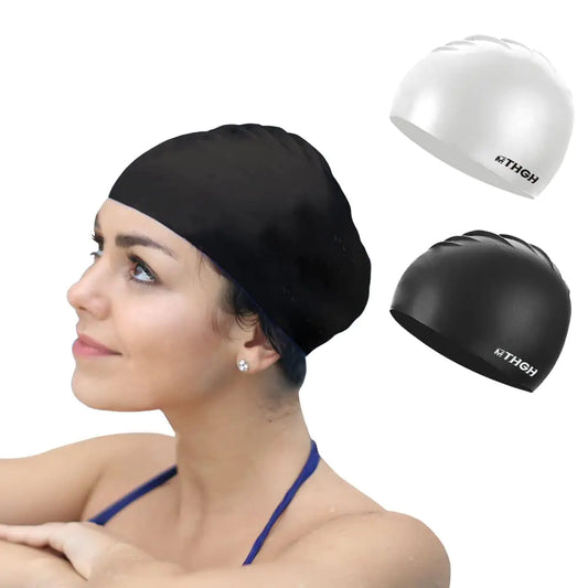 AquaGuard Silicone Swim Cap Set
